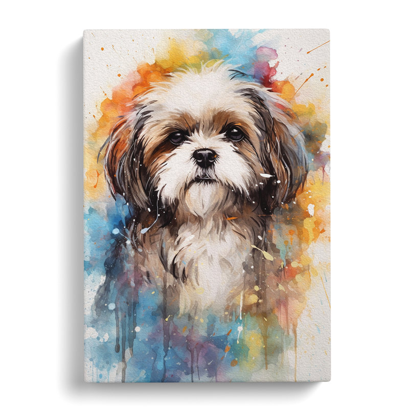 Shih Tzu Action - No Frame Print, 76cm H x 50cm W x 3cm D
