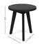 Table en bois gris foncé - côté extérieur Marina avec base et plateau triangulaire. 16,41 po de hauteur, 50 lb de capacité, 5,58 lb de poids en gris. Plateau solide, base à trois pieds, carré de 16,1 po, capacité