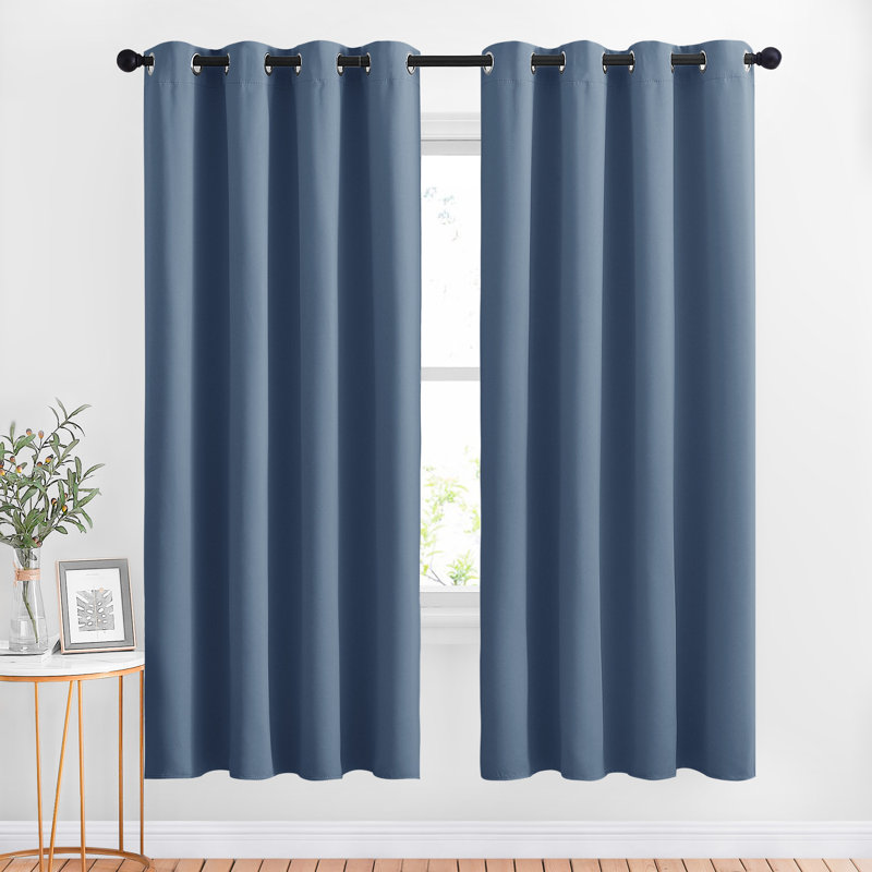 Bedroom Room Darkening Curtains Triple Weave Microfiber Grommet Top Thermal Insulated Solid Room Darkening Panels/Drapes for Living Room