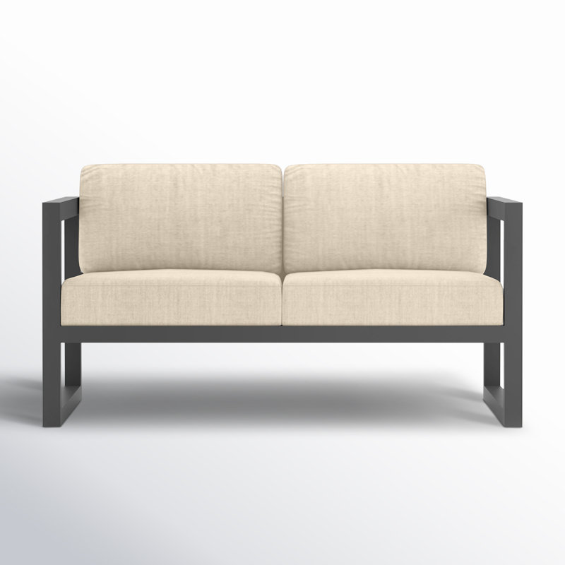 Avion 3 Piece Sofa Loveseat Set, Canvas Flax Sunbrella® Canvas, Slate