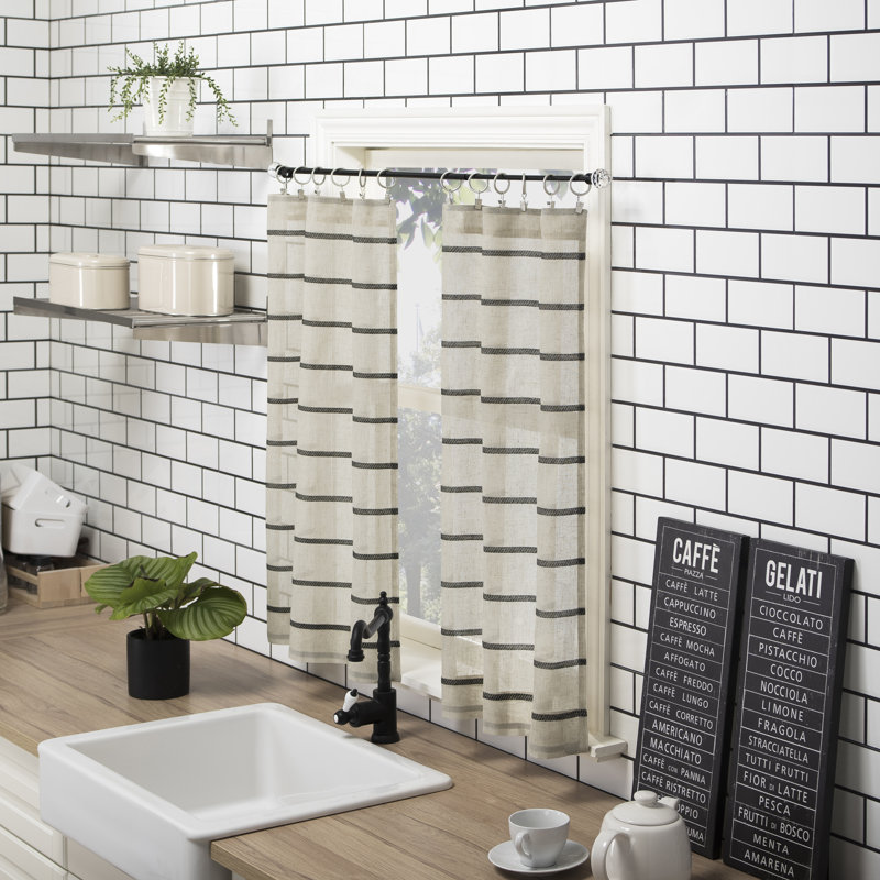 Paire de rideaux de cuisine Clean Window Aso, 52 po x 36 po