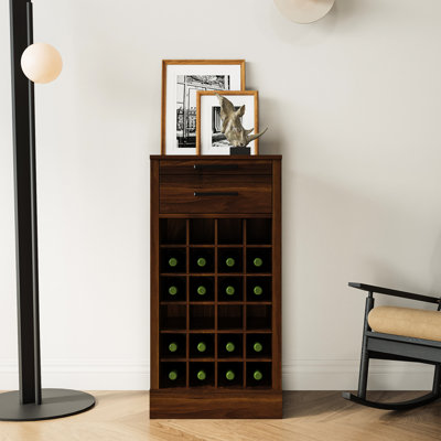 28 Wine Storage Cabinet Brown Walnut - Buffet For Home Interiors Modular Decor by Latitude Run