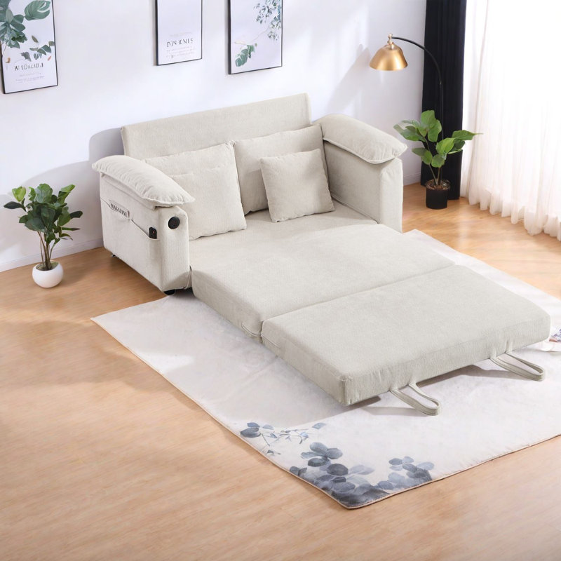 Extendable Sofas, Chenille 58 Inch Modern Compact Sleeper For Home