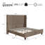 Lit plateforme Beatrica à oreilles rembourré, format queen, brun-2023249148-2023249149