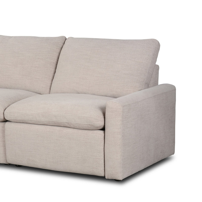 Tillery 5 - Piece Upholstered Sectional, Laken Stone Performance Weave