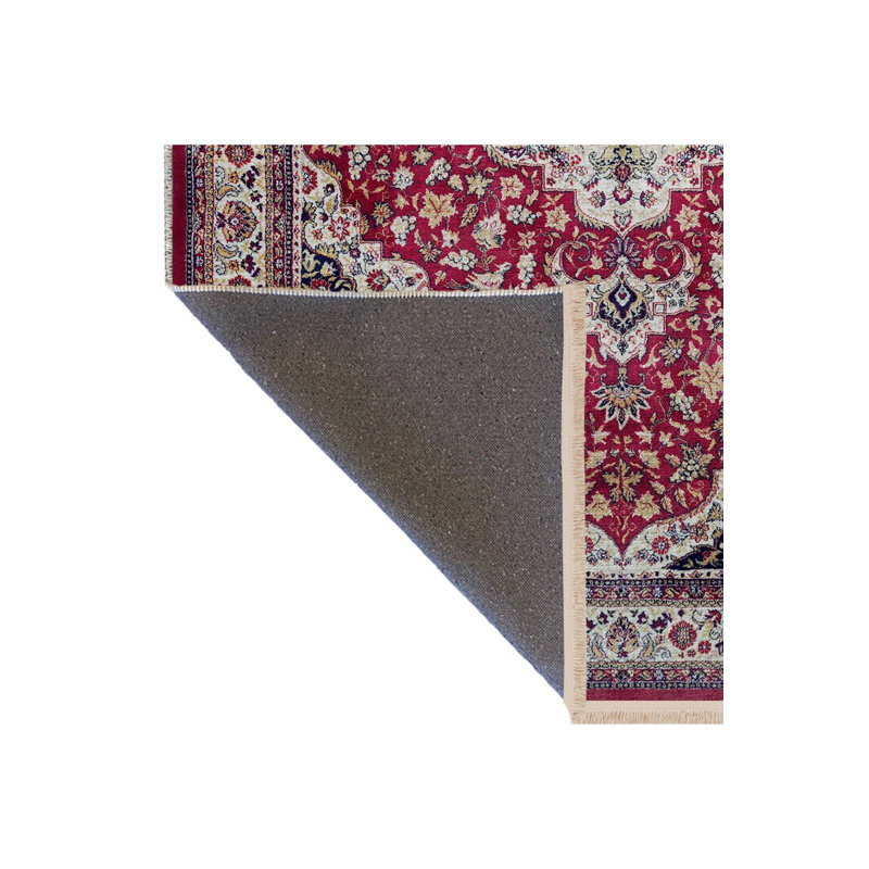 Tapis décoratif multicolore à motif floral traditionnel lavable à la machine, Rectangle 3 pi 3 po x 4 pi 11 po