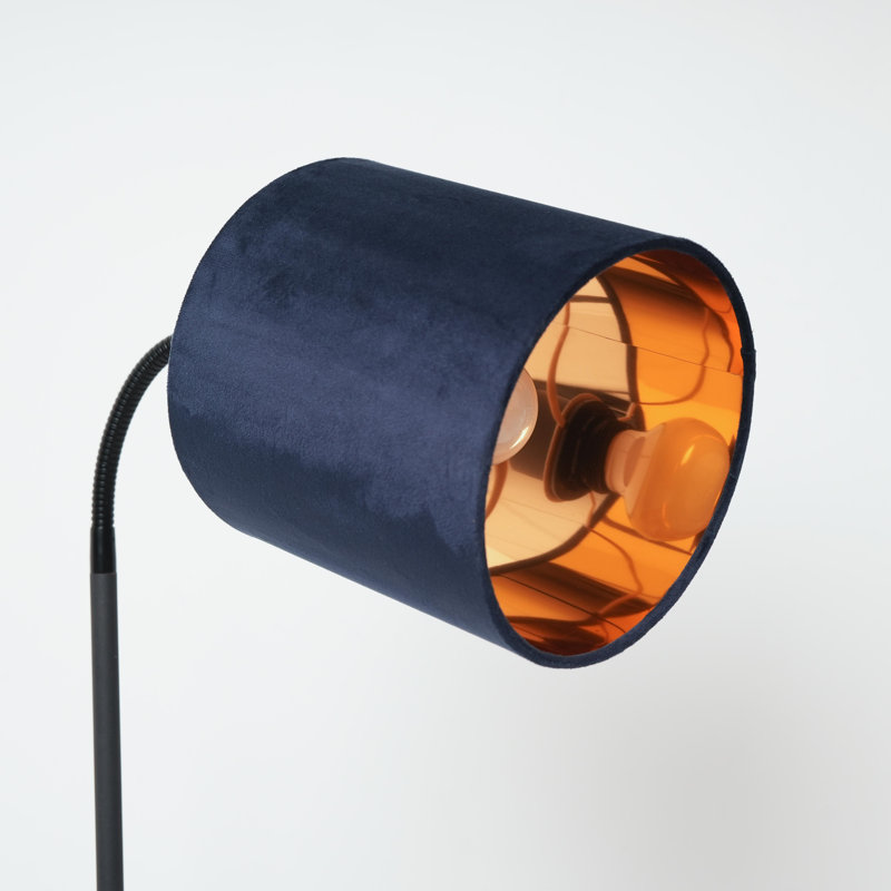 Giovoni 173cm Black Arched Floor Lamp, Navy