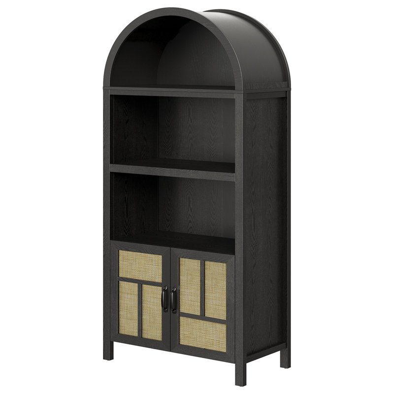 Armoire de rangement arquée avec portes en rotin