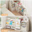 Organisateur de rangement de jouets pour enfants avec 10 bacs de rangement, organisateurs de jouets pliables et rangement avec bibliothèque, tablette de rangement pour jouets avec 3 tablettes et planche à dessin, 3 brosses supplémentaires