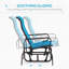 Chaise longue à glissière, chaise berçante simple en métal léger et fabrication en filet, bleu-667136262