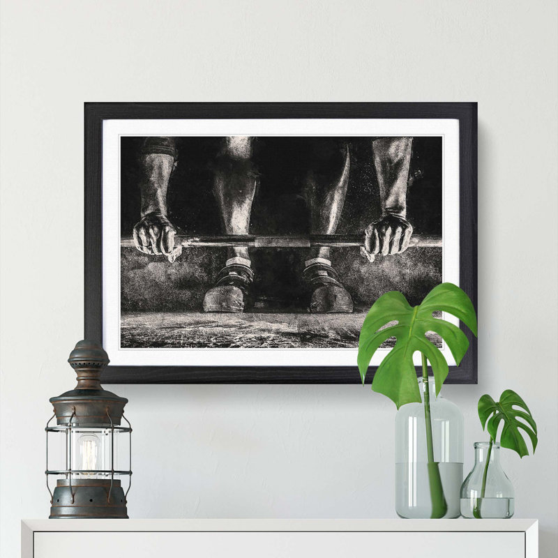 Body Building Weights - Framed Print, Black Framed, 27cm H x 36cm W x 2cm D