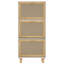 Shoe Cabinet 52x25x115 cm Engineered Wood&Natural Rattan-2110737246