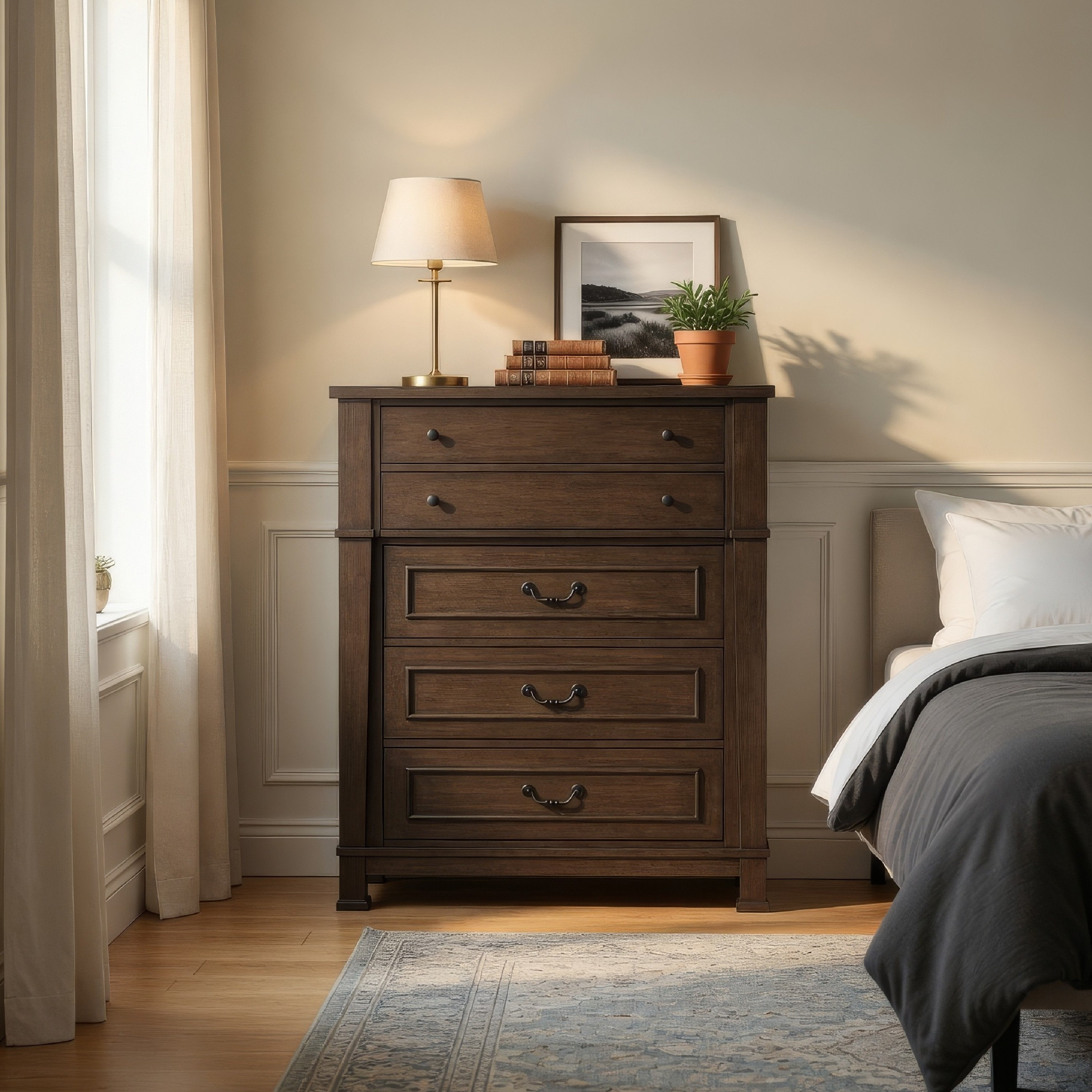 dark brown tall dresser Whitney lined top drawer and cedar Heirloom 9-Drawer Tall Dresser -