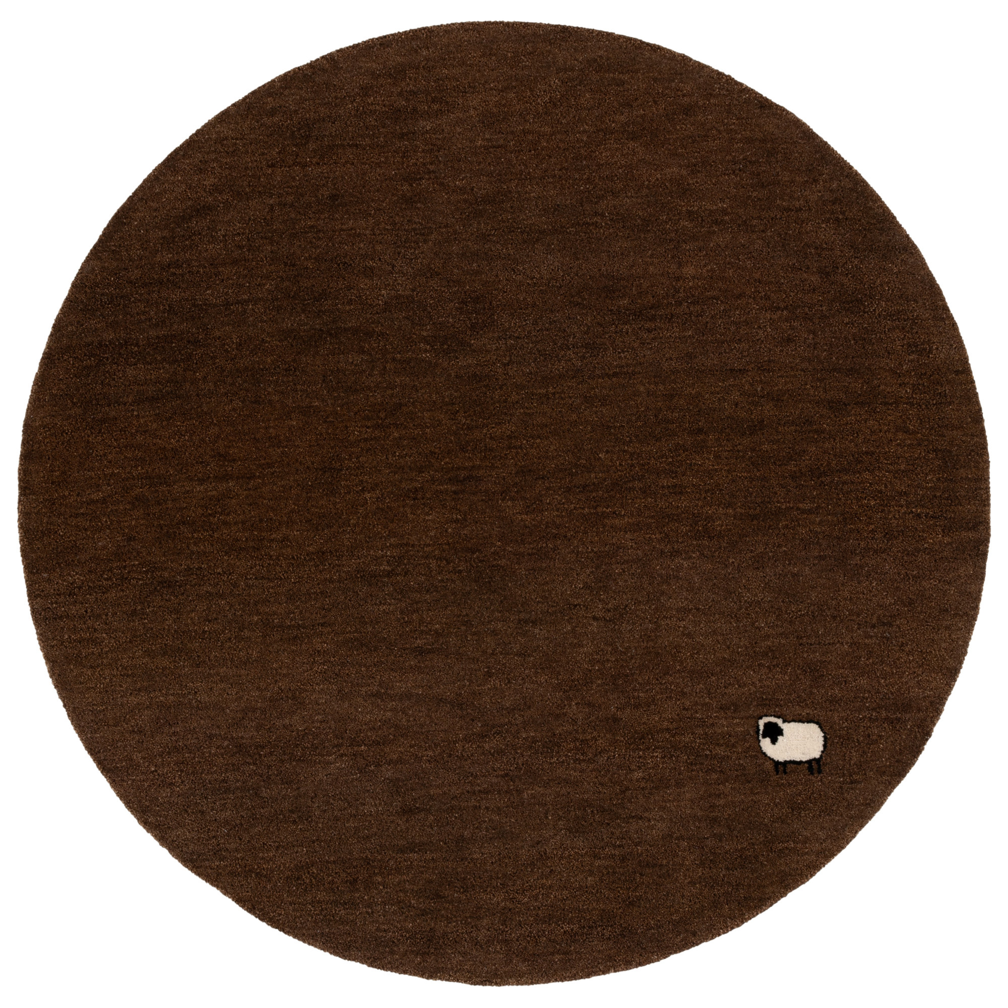 Racheal Handmade Brown Rug, Round 6'