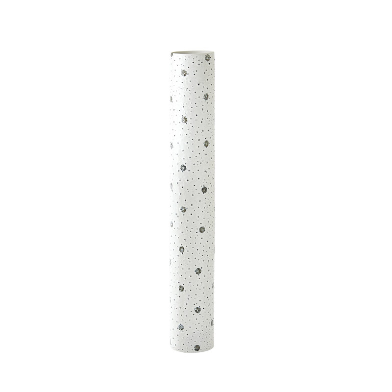 Spotted Handmade Porcelain Table Vase, 28" H x 4" W x 4" D