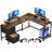 Morihisa L Shaped Desk, 94.5" Reversible Computer Gaming Desk With 3 Drawers, Corner Desk With 2 Monitor Stand, Home Office Desk Workstation-1930855313