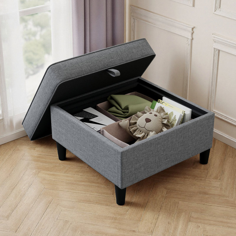 Repose-pieds avec rangement, repose-pieds pour la maison, Gris clair