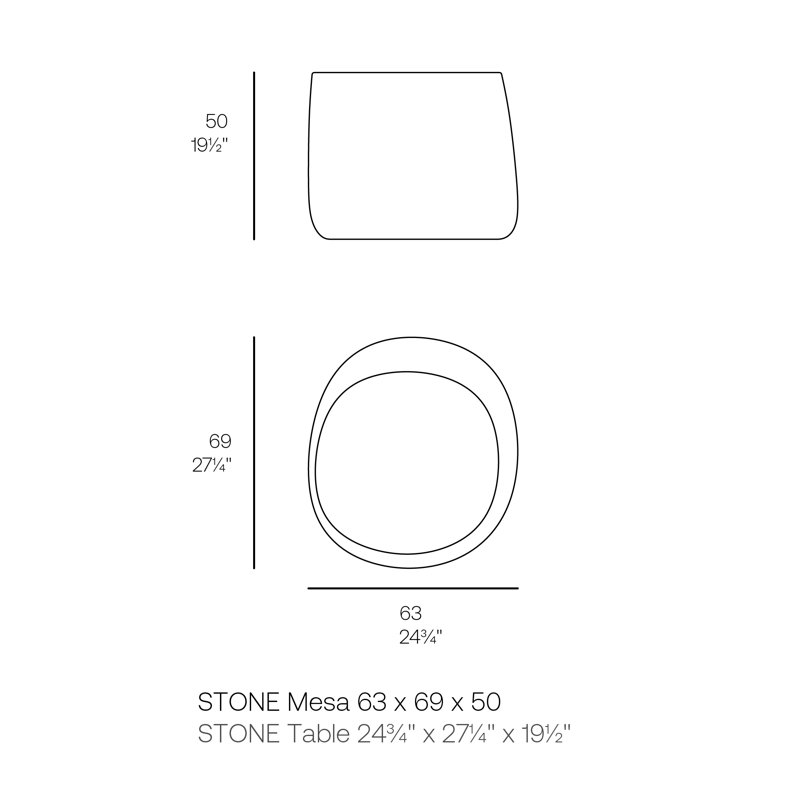 Stone Low Table, Ecru