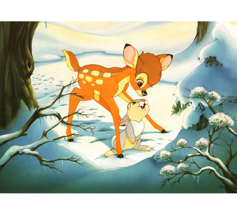 Bambi's Winter Trail, 13" H x 18" W