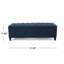 Banc de rangement avec repose-pieds, 51 po, tissu capitonné foncé bleu foncé
