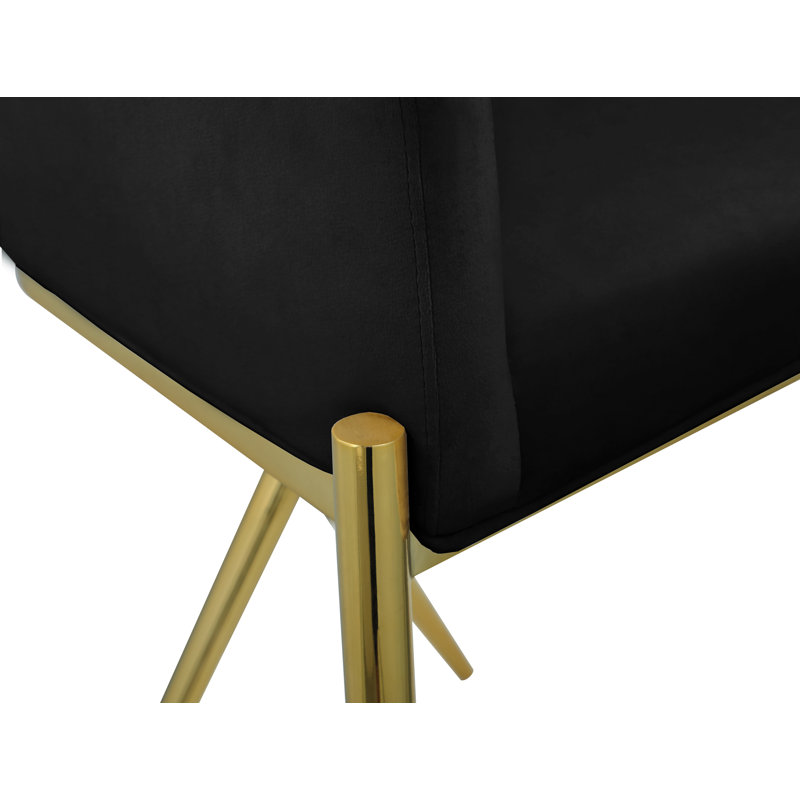 Tabouret de comptoir 26,5 po Xavier, Velours noir, Doré