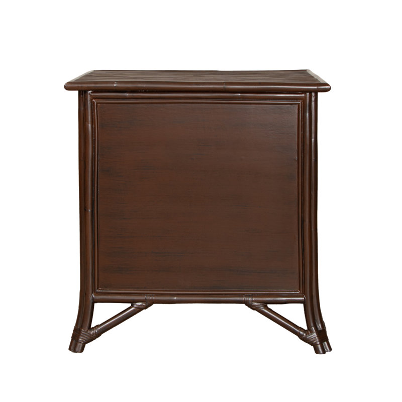 1 - Drawer Rattan Nightstand, Cocoa