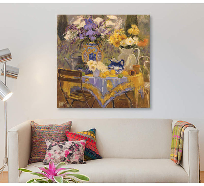 « jardin table », impression sur toile, H 12 po x l 12 po x P 0,75 po, Pas de tapis, Toile tendue