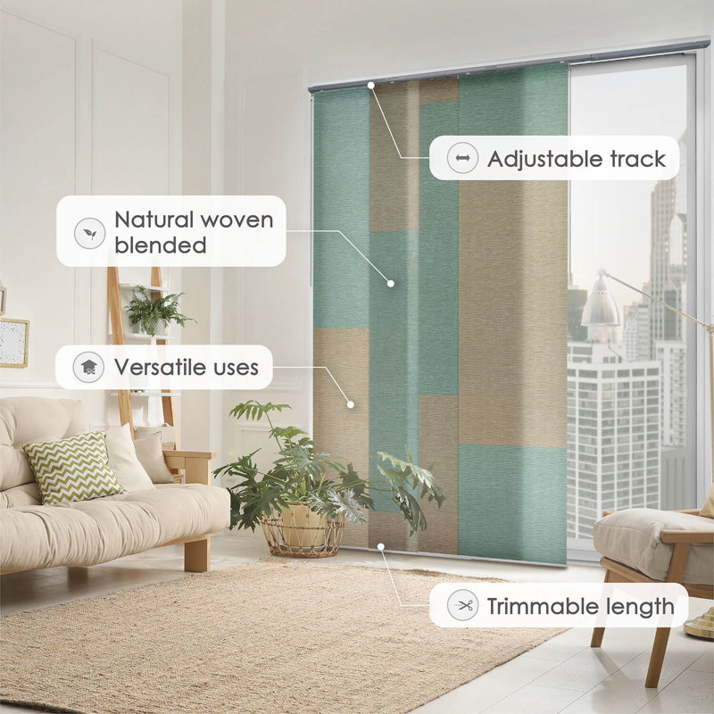 Sharmaine Traditionally-Woven Semi-Sheer Blue Vertical Blind