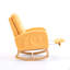 Chaise berçante d'appoint jaune avec repose-pieds et pieds en bois d'hévéa à haut dossier-902702763