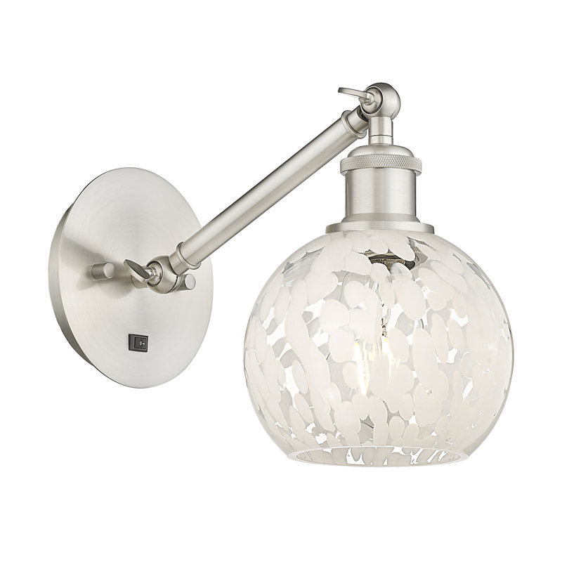 Bhaskar Steel Armed Sconce, 8" H x 6" W x 12" D, Satin Nickel