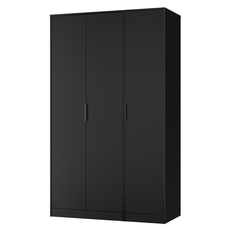 Suhanth 3 Door Wardrobe, Black