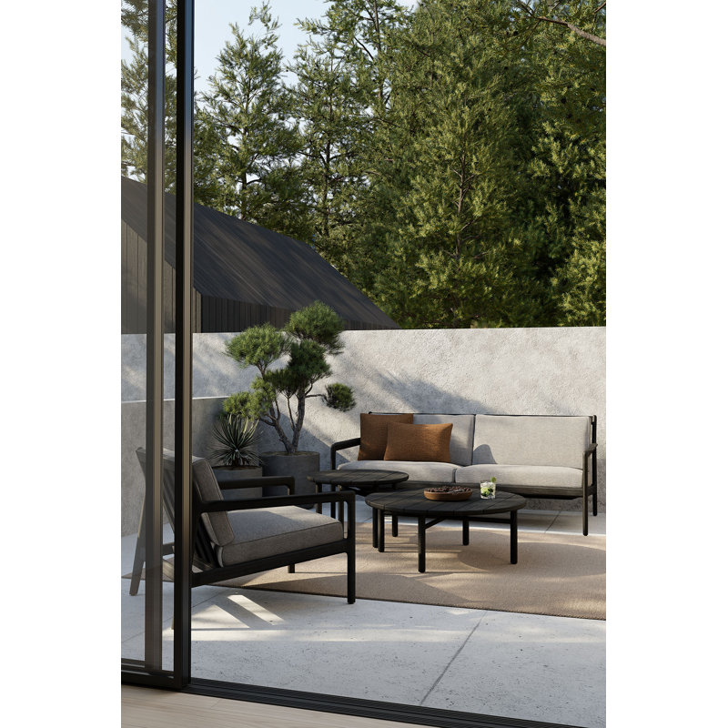 Jack Outdoor 3 - Seat Loveseat, Teak Black/Natural