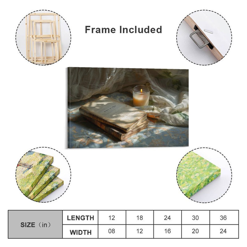 Toile encadrée 24 "x 36" avec cadre en bois, prête à être accrochée, 24 po x 36 po