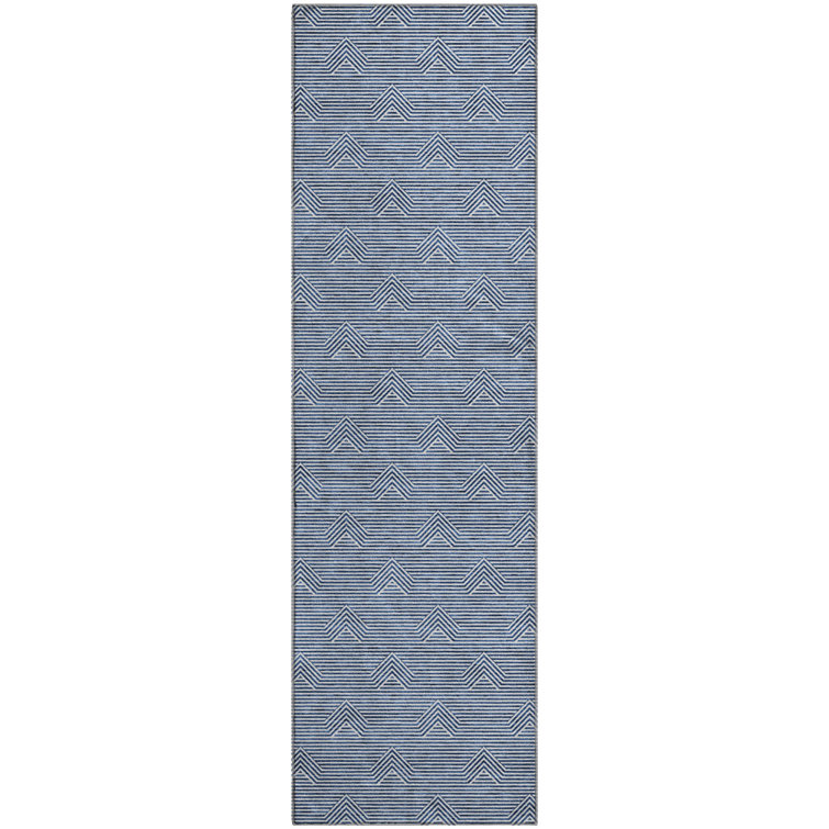 Premium Machine Washable Prisco Blue Rug