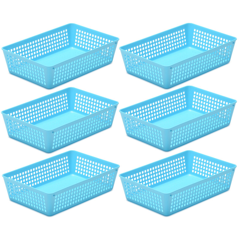 Ensemble de rangement en plastique pour tiroir de bureau, Bleu, H 2,25 po x l 9 po x P 6 po, 6