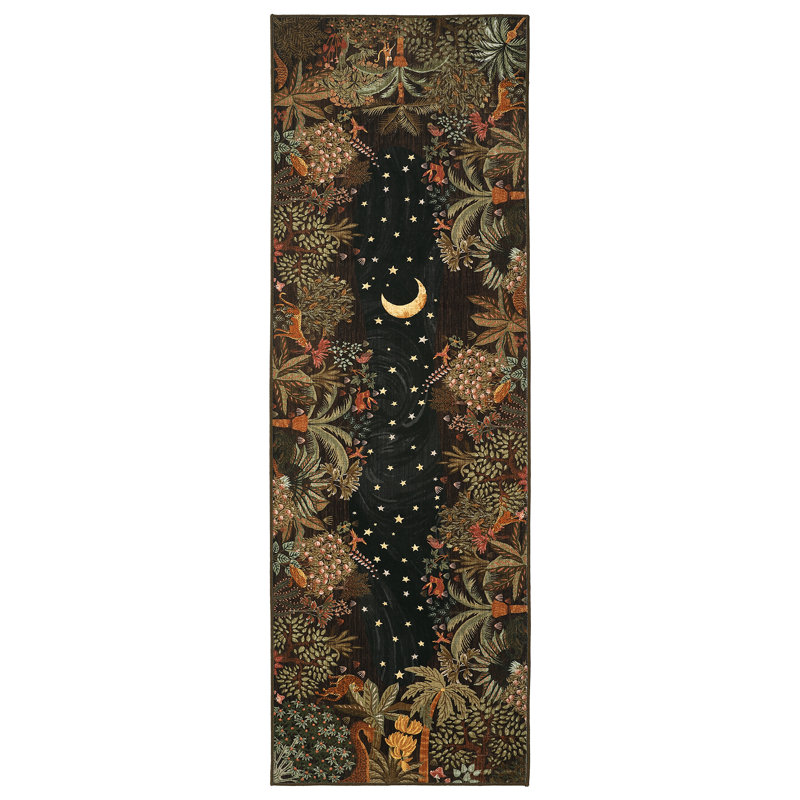 Tapis de salon antidérapant pour tapis de salon, Brown, Rectangle 4' x 6'