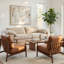 Fauteuil d'appoint en cuir véritable Rowan-1970161763