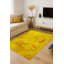Tapis jaune tissé à motif floral lavable Mosso-603490959