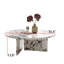 Table basse ovale en marbre véritable 35,4 po Modern-1990050026