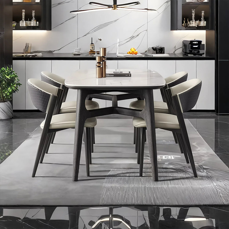 Ensemble de table et chaises Smooth Rock Plate, H 29,52 po x L 62,99 po x l 31,49 po