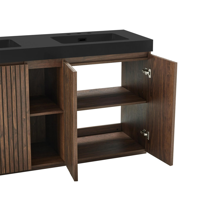 Meuble-lavabo avec lavabo et grand rangement 60F