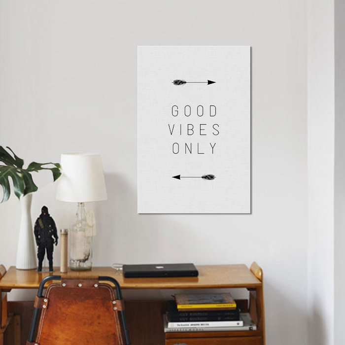 Good Good Vibes Only Arrow par Orara Studio - Impression sur toile tendue sur châssis, H 18 po x l 12 po x P 1,5 po