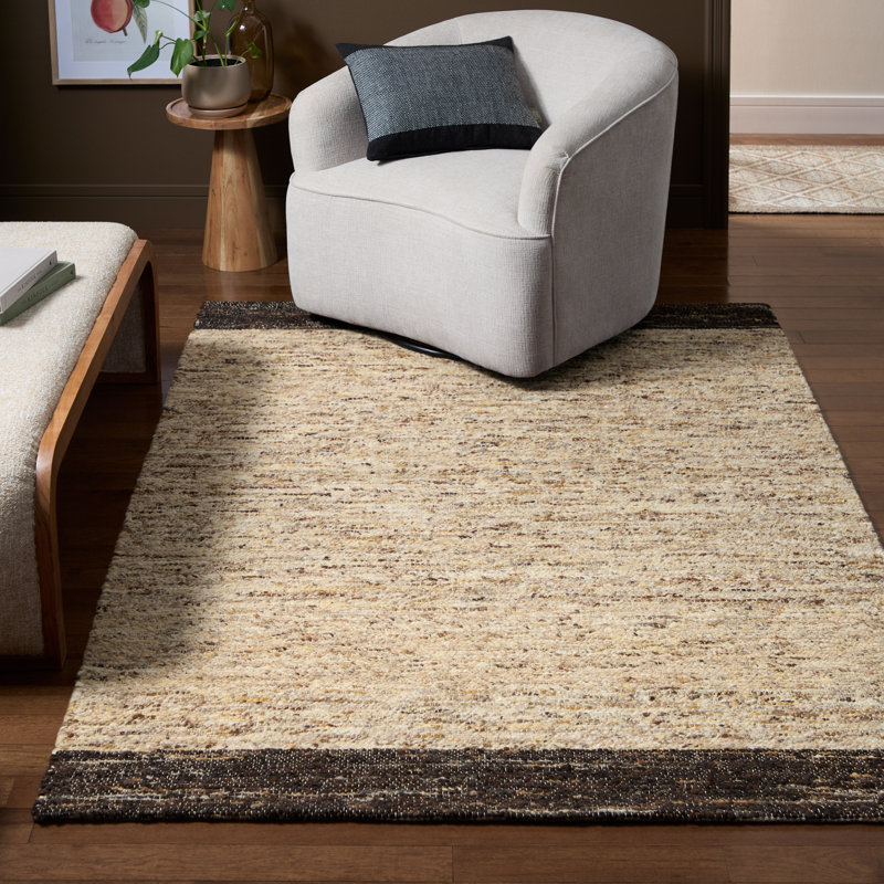 TOWN & COUNTRY Terra Montana Handcrafted Area Rug Beige/Dark Brown, Rectangle 6' x 9'