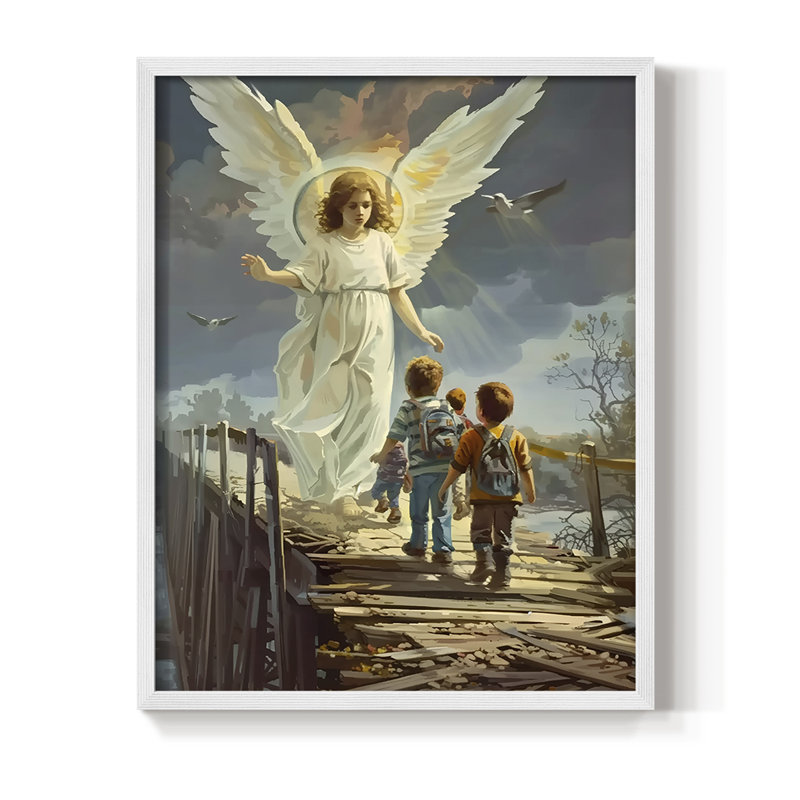 Religious Series CDLVII, reproduction encadrée - bois massif, H 11 po x l 9 po, Blanc
