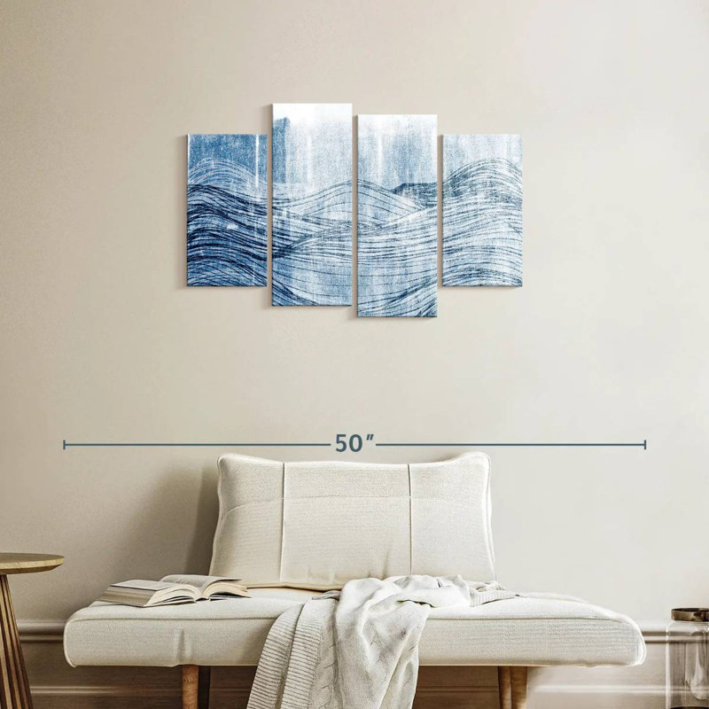 Gillard Indigo Waves II, 22" H x 36" W