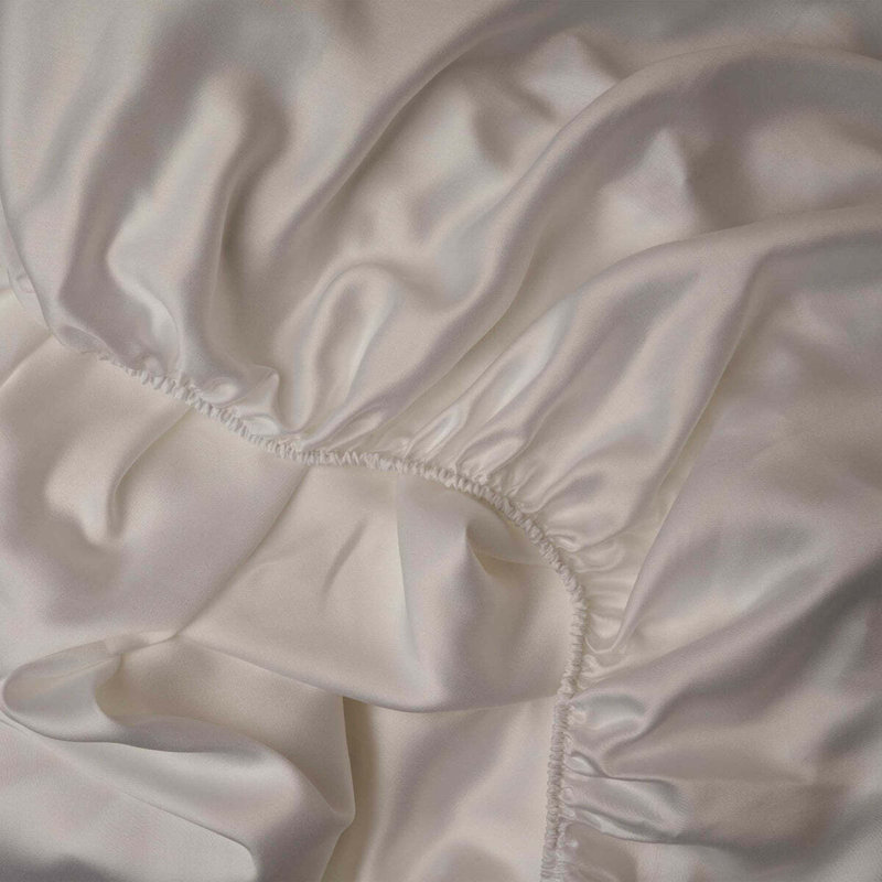 Woodland Silk Fitted Sheet, California King Fitted Sheet, White