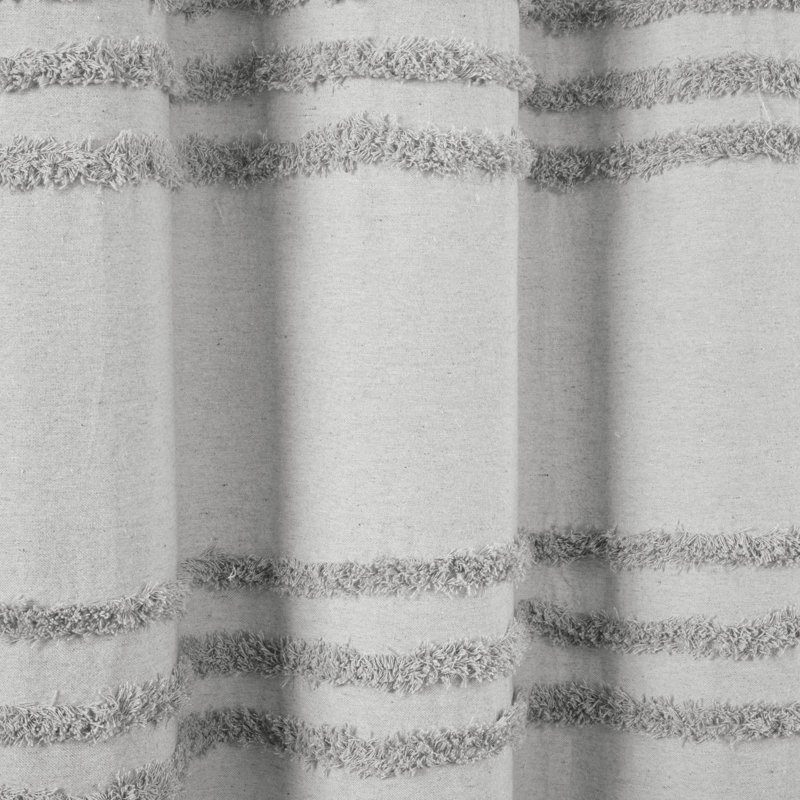 Rideau de douche rayé simple, Gris clair