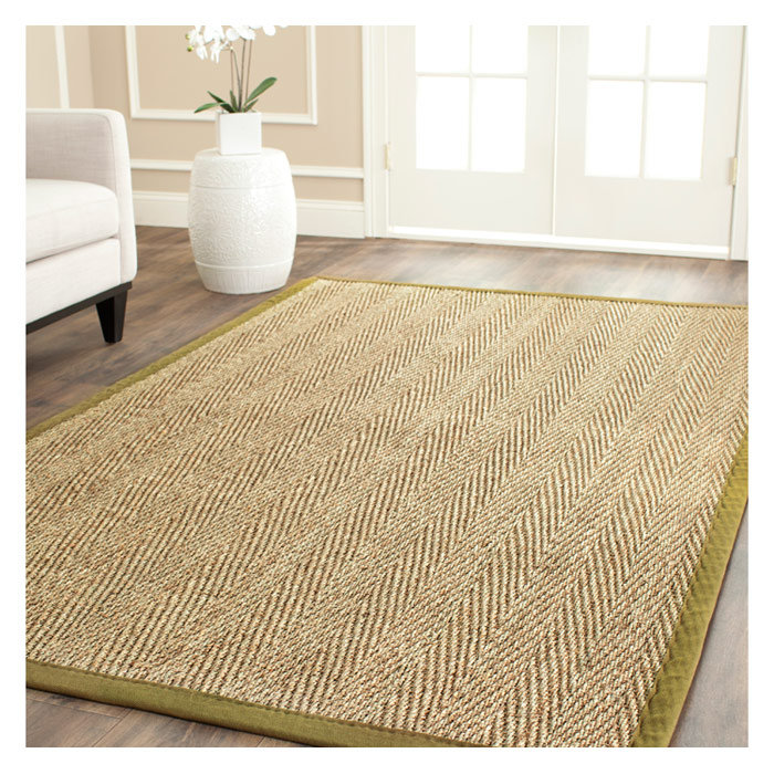 Auckland Bamboo Slat/Seagrass Natural/Olive Area Rug