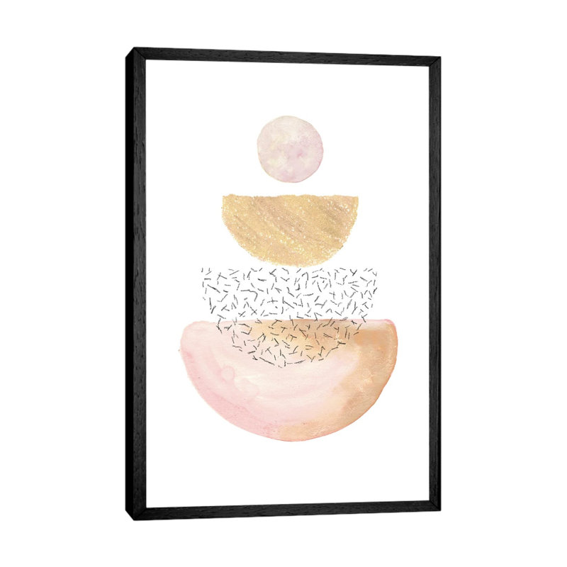 Abstract Geometric Art by Whales Way - Painting on Canvas, Black Framed, 66.04cm H x 45.72cm W x 3.81cm D
