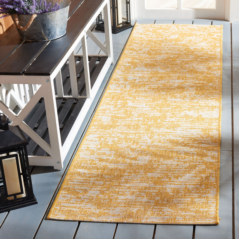 Tapis d'intérieur / extérieur à motif abstrait Mascorro, Tapis de couloir 2 pi 3 po x 8 pi